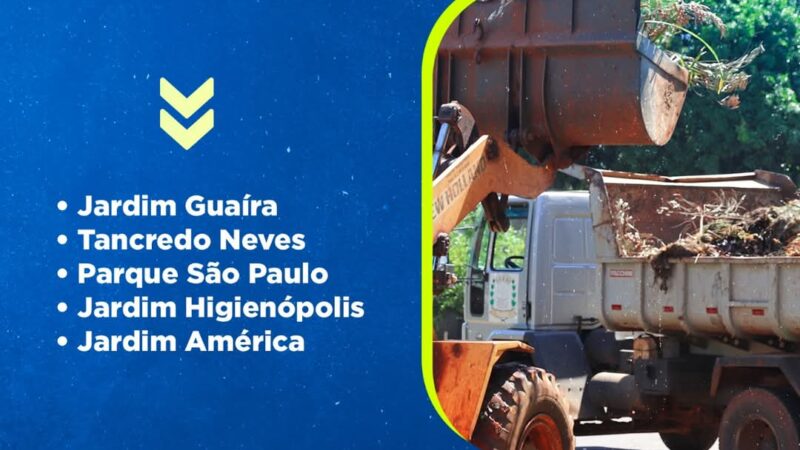 Município de Guaíra divulga cronograma de coleta de entulho para 2 a 5 de junho