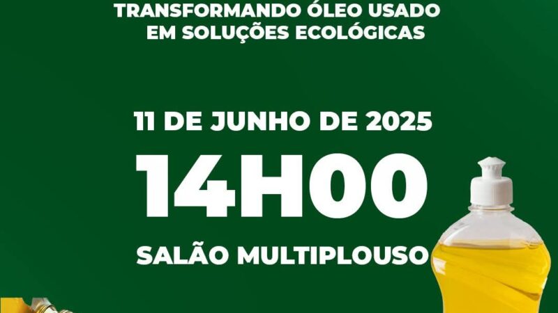 Município realizará workshop de sabão ecológico