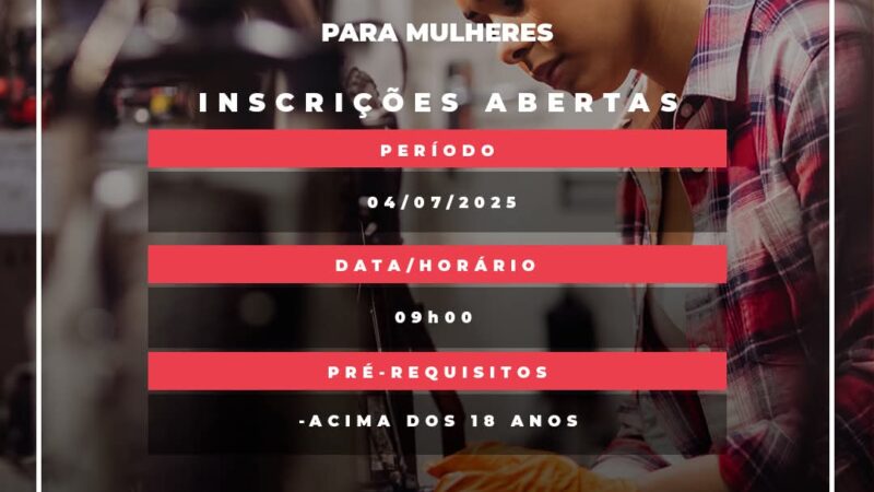Curso gratuito de reparos hidráulicos exclusivo para mulheres, oferecido pelo Município de Guaíra