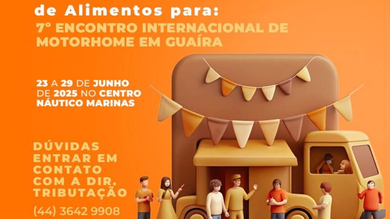 Município de Guaíra abre chamada para vendedores ambulantes durante Encontro de Motorhomes