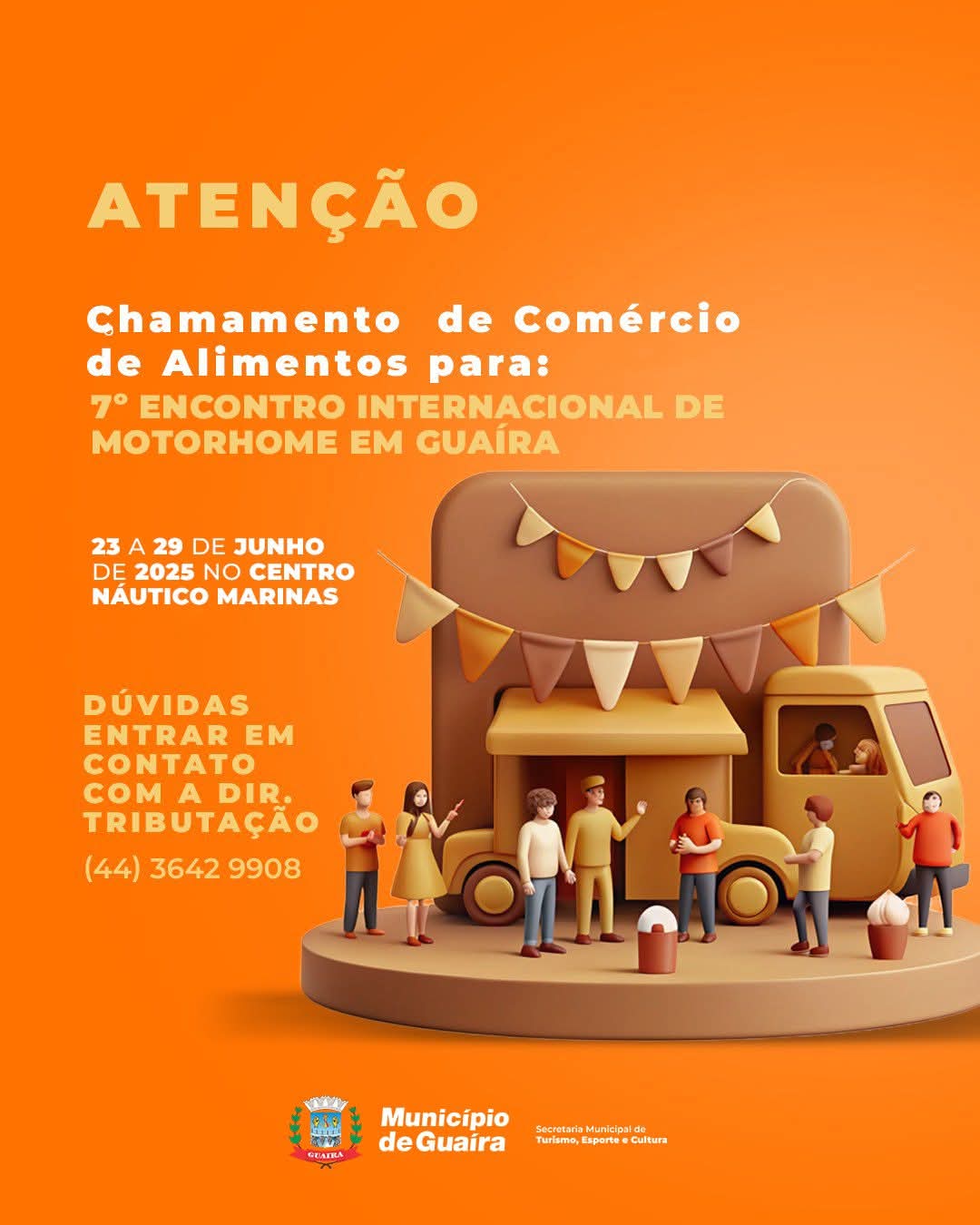 Município de Guaíra abre chamada para vendedores ambulantes durante Encontro de Motorhomes