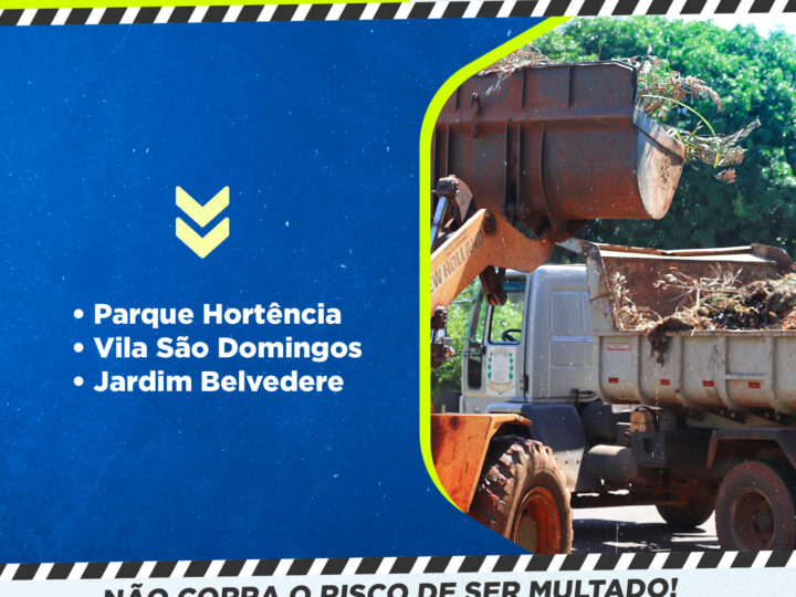 Município de Guaíra divulga próximos bairros que receberão a coleta de entulhos entre os dias 23 e 26 de junho