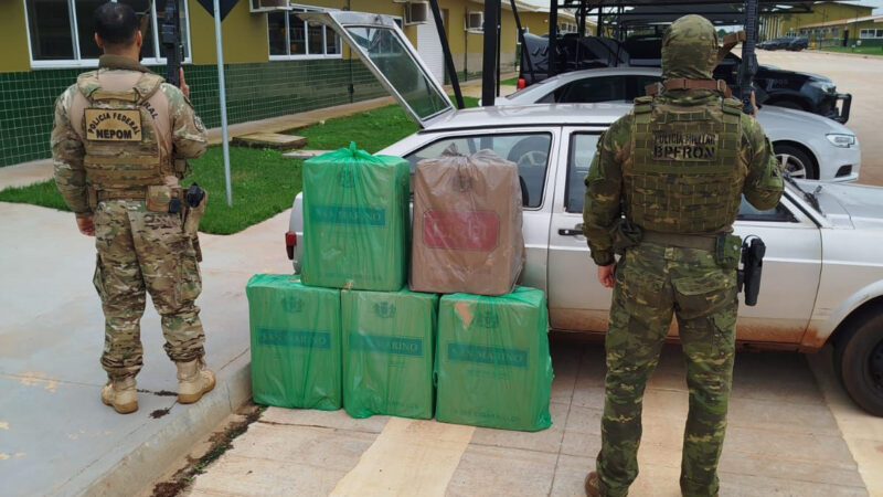 PF e BPFron apreendem veículo carregado com 250 pacotes de cigarros em Guaíra