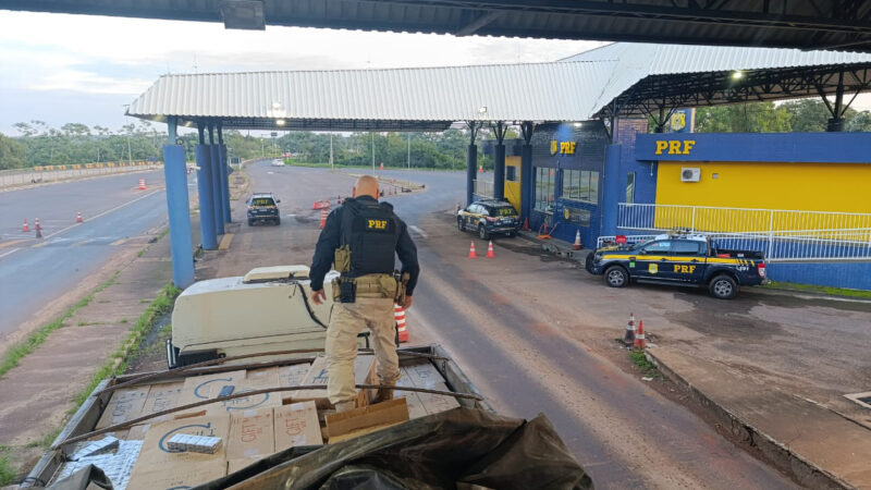 Guaíra – PRF apreende 600 mil maços de cigarros de origem estrangeira na BR-163