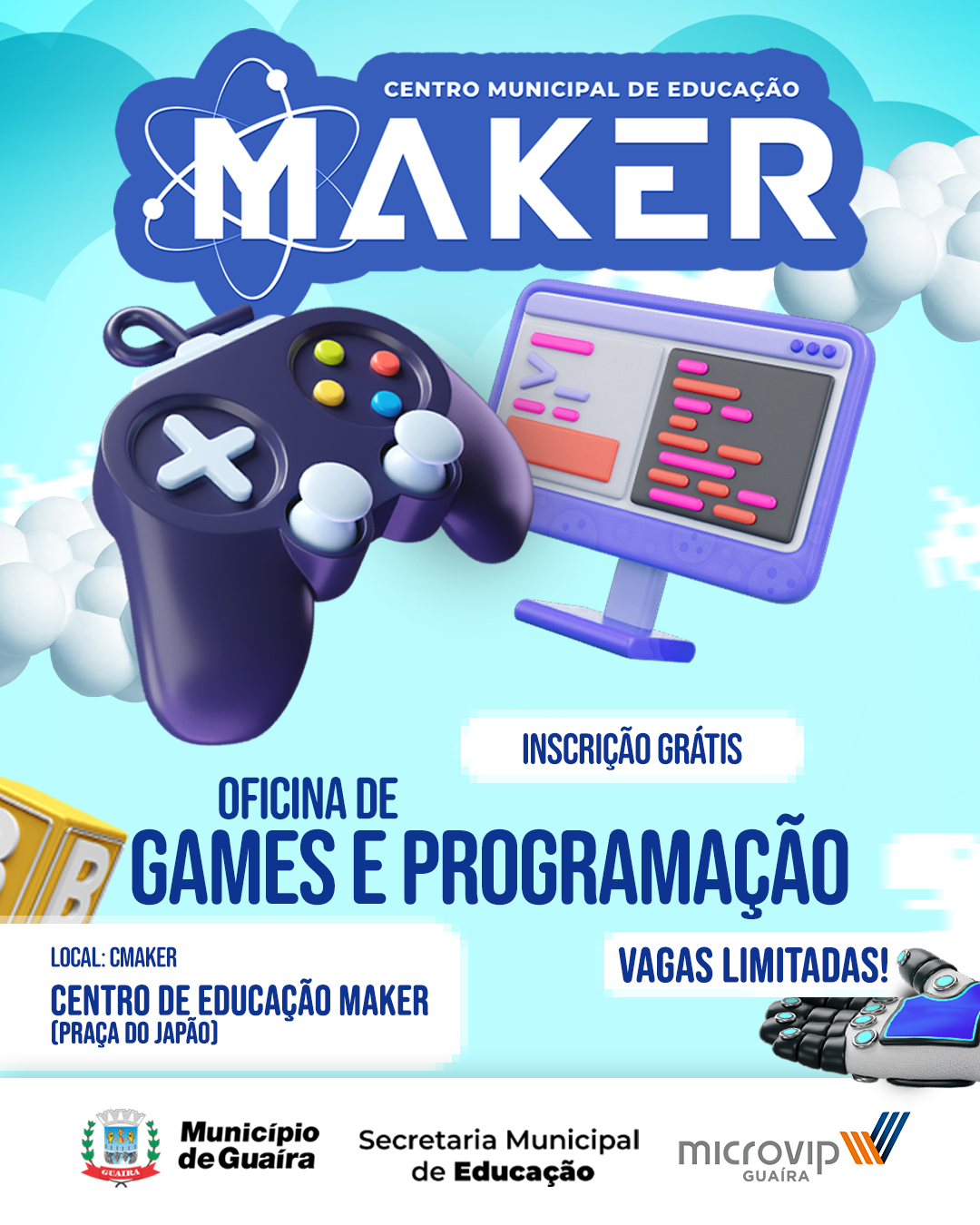 Inscreva-se na oficina de games e programação!