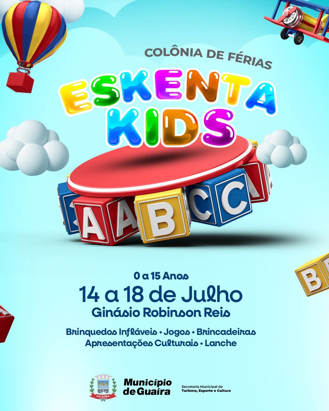 Colônia de Férias – Eskenta Kids transforma recesso escolar em experiência inesquecível para crianças guairenses