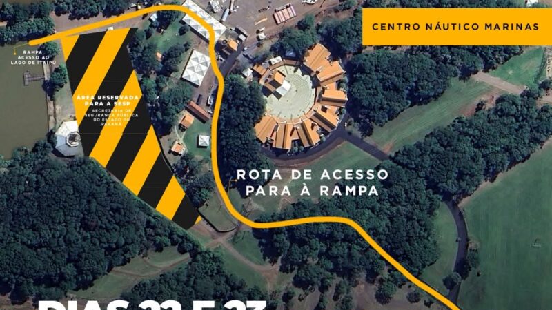 Acesso a Rampa Naútica das Marinas estará com bloqueio parcial nesta terça e quarta-feira