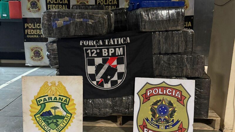 Forças policiais realizam apreensão de embarcação carregada com maconha em Guaíra