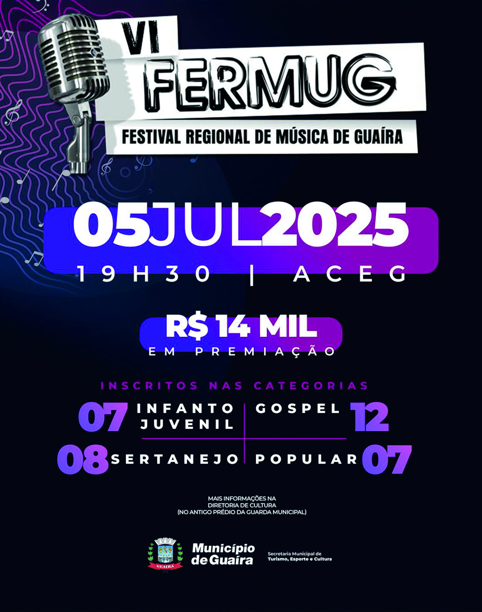 Vem aí o VI FERMUG – Festival Regional de Música de Guaíra