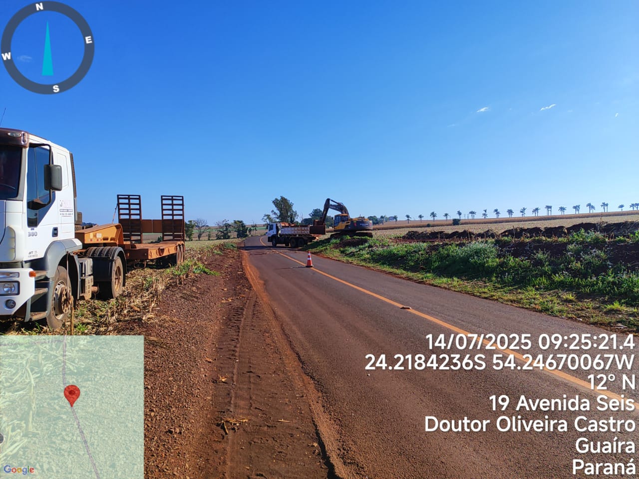 Obra em rodovia municipal de Guaíra melhora segurança na região do Capivari dos Sanches
