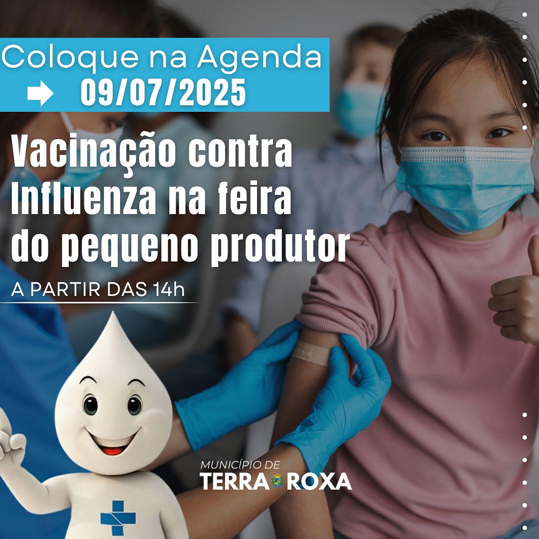 Vacinação contra influenza será aberta a toda a população devido ao aumento de síndromes respiratórias Terra Roxa