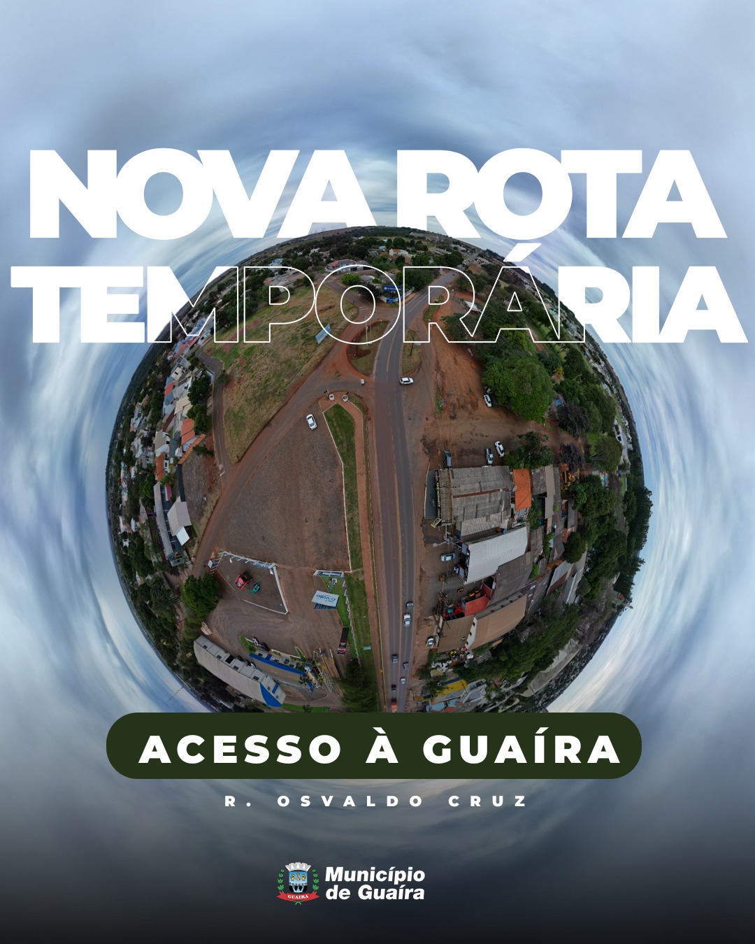 Atenção motoristas: Município de Guaíra anuncia mudança provisória no principal acesso viário da cidade