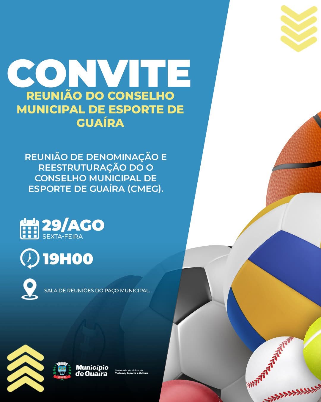 Guaíra promove reunião de denominação e reestruturação do Conselho Municipal de Esporte