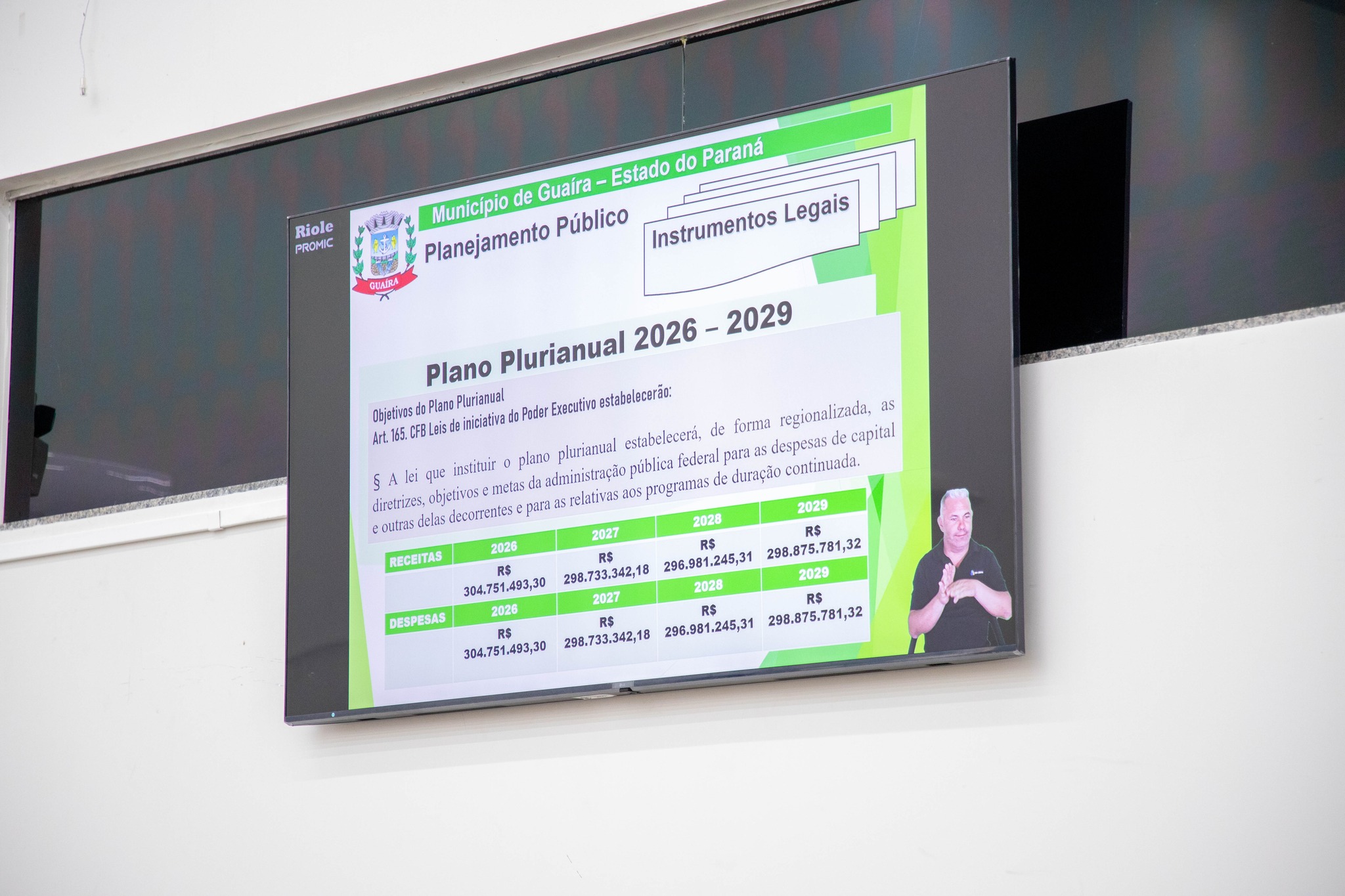 Plano Plurianual 2026-2029 em audiência pública é apresentado pelo município