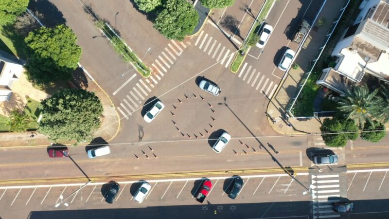 Município de Guaíra realiza simulação para estudo de implantação de mini rotatórias