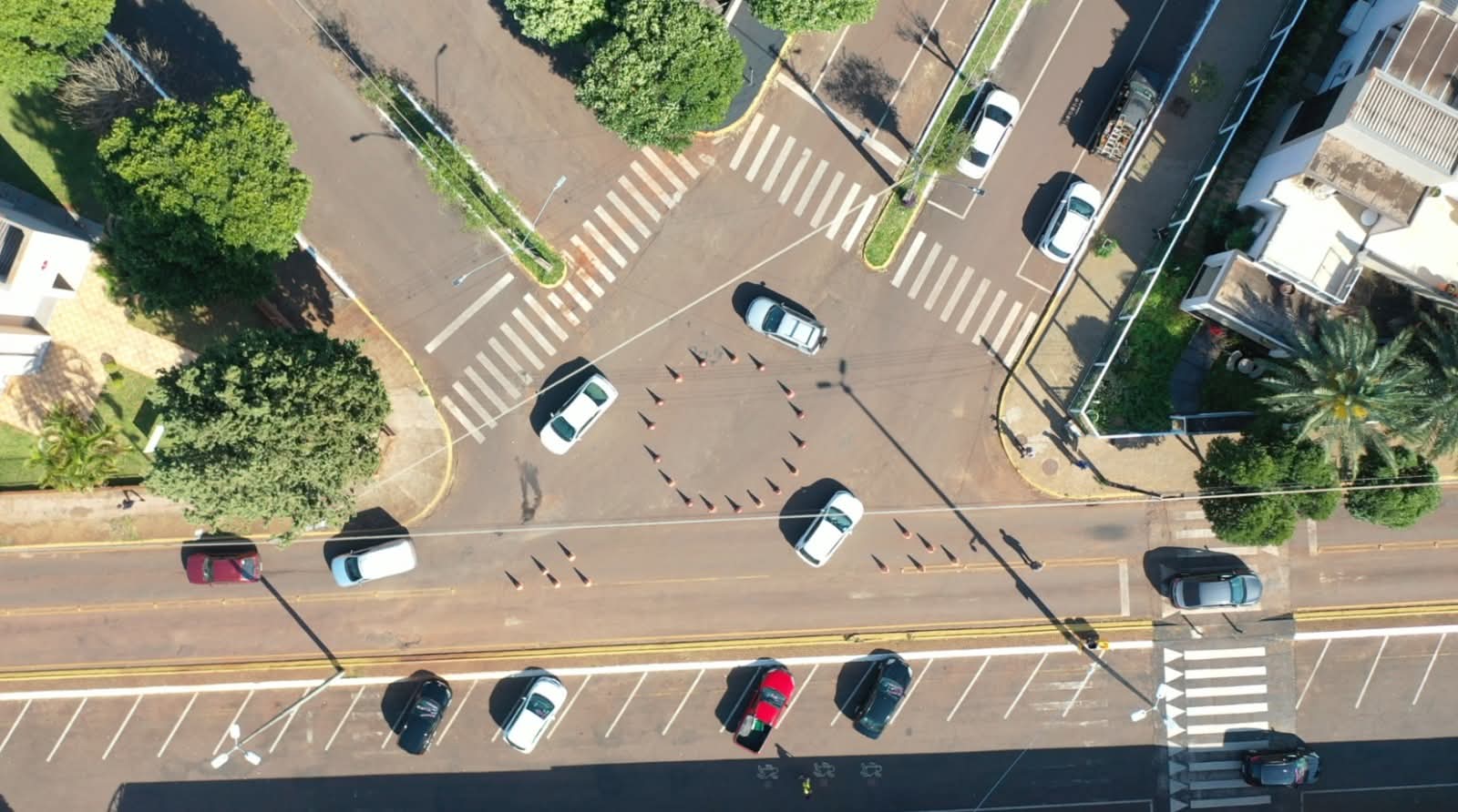 Município de Guaíra realiza simulação para estudo de implantação de mini rotatórias