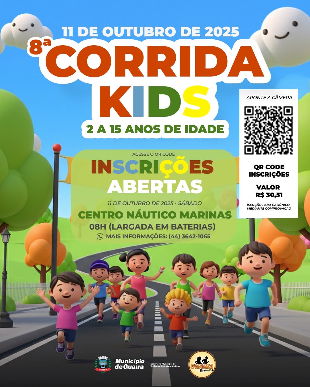 Guaíra realiza 8ª Corrida Kids em outubro com foco em esporte, saúde e família