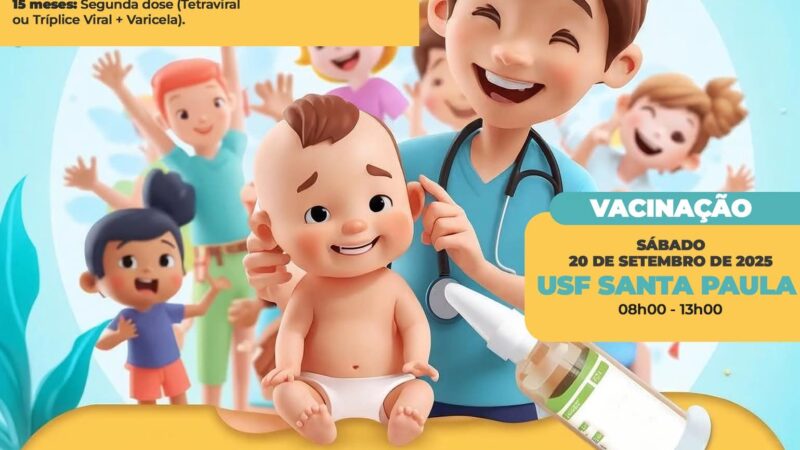 Município alerta sobre vacinação contra o sarampo e convoca pais para aplicação da dose zero