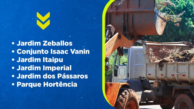 Município de Guaíra divulga próximos bairros que receberão a coleta de entulhos entre os dias 15 e 18 de Setembro