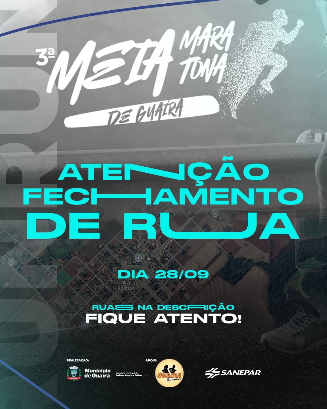 Município de Guaíra informa alterações no trânsito para a 3ª Meia Maratona