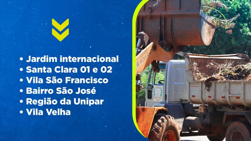 Município de Guaíra divulga próximos bairros que receberão a coleta de entulhos entre os dias 29 e 02 de Outubro