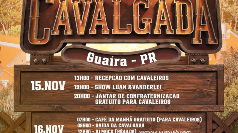 Cavalgada 2025 – Tradição, Fé e Amor pelo Campo: Guaíra convida os apaixonados pela vida no lombo do cavalo para celebrar seus 74 anos