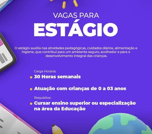 Município de Guaíra abre contratação para estágio remunerado na Educação Infantil
