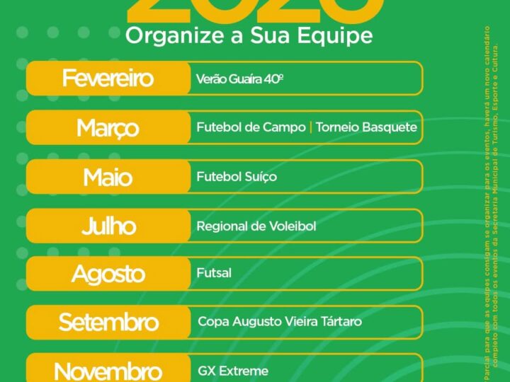 Município de Guaíra divulga calendário parcial do esporte e garante mais tempo para formação de equipes em 2026