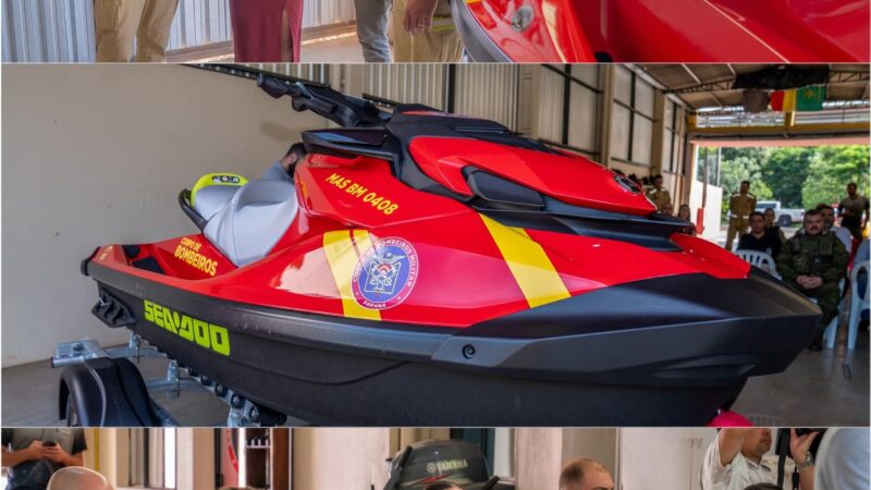 Corpo de Bombeiros Militar em Guaíra recebe moto aquática do Governo do Estado do Paraná
