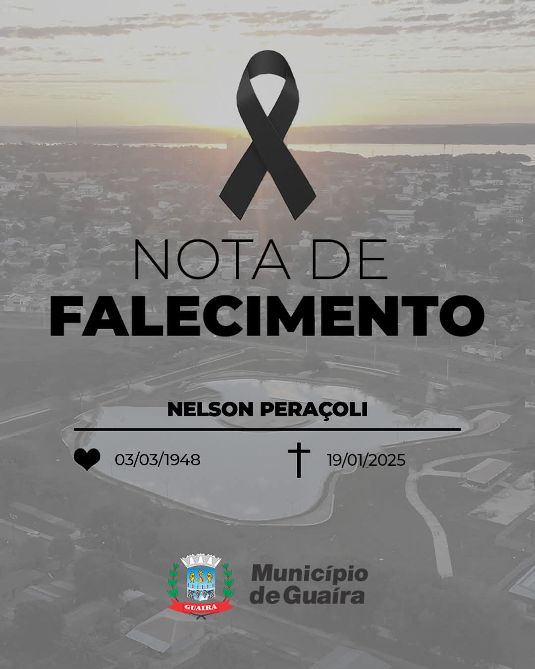 Município de Guaíra lamenta o falecimento do ex-servidor Nelson Peraçoli