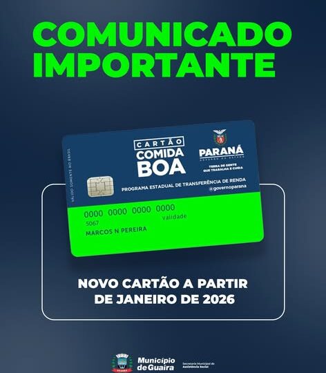 Programa Comida Boa adota novo cartão a partir de janeiro de 2026