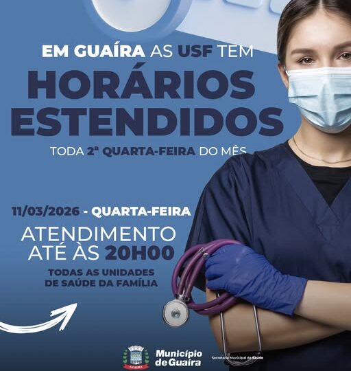 ATENÇÃO, POPULAÇÃO: HOJE é dia de horário estendido nas Unidades de Saúde