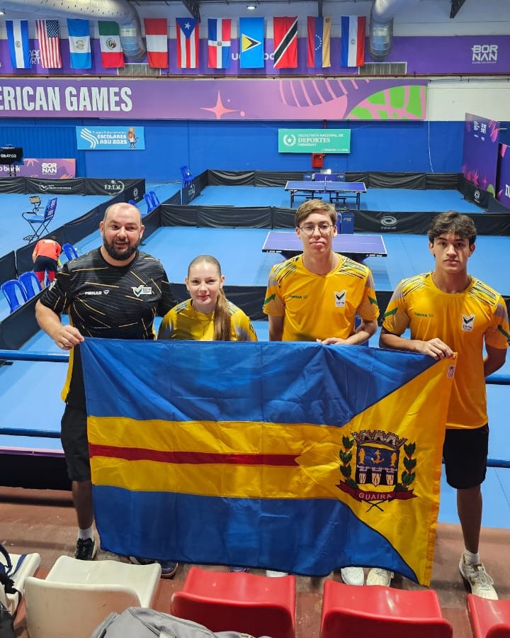Jovens atletas de Guaíra representam o Brasil no circuito mundial de tênis de mesa em Assunção