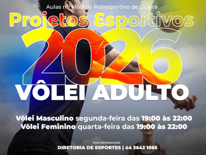 Guaíra abre inscrições para aulas de vôlei adulto masculino e feminino